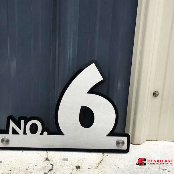 acrylic with stainless steel door plate